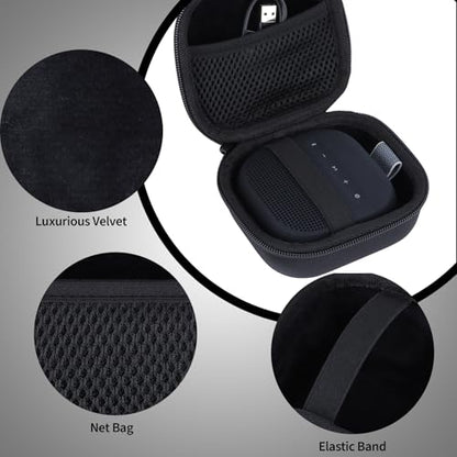 Storage Case Compatible with Bose SoundLink Micro 2nd Gen Speaker | Lightweight Carry, Secure Storage, Convenient Zipper, Soft Interior,Black Case - color: Black