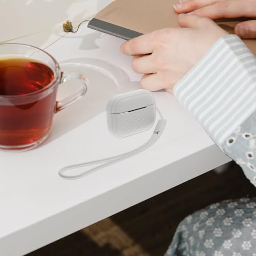 POPETPOP Silicone Earphone Charging Case Cover for Earbuds, Portable Protective Earbud Shell, Gray Earphone Protector Compatible with Apple Accessories