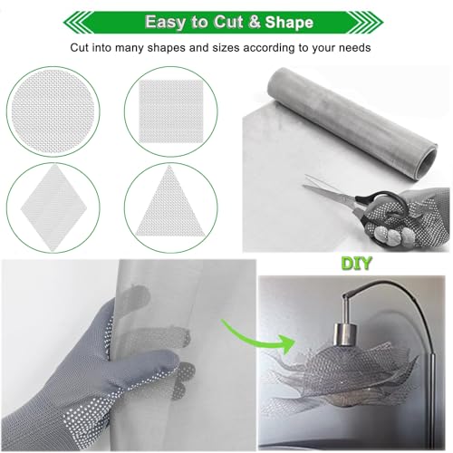 Stainless Steel Wire Mesh Screen 15.7"x78.7", 1mm Hole 20Mesh Never Rust | Sturdy and Heat Resisting Metal Mesh Sheet, 0.3mm Fine Wire Easy to Cut for Vent, Window Screen, Rodents, Cage, DIY