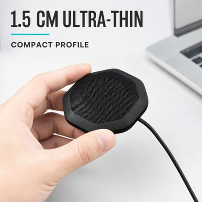 360° Computer Microphone for Desktop , USB Conference PC Mic, Noise-Canceling Technology, Recording, Skype, Online Class, Court Reporter, Plug & Play, Compatible with Windows/PC/Desktop/Laptop
