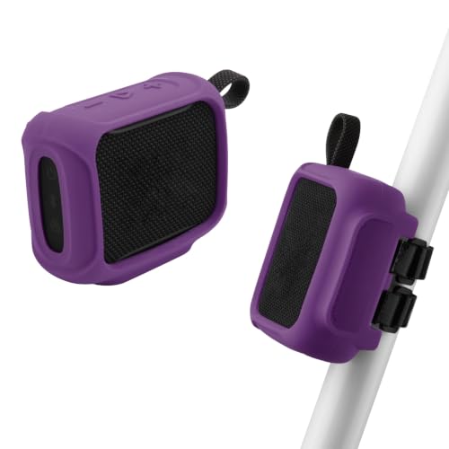 Silicone Case Cover for JBL Go 5 Portable Speaker(Deep Purple) | Travel Carrying Protective Pouch with Attach Straps for Bike Golf Cart Scooter - color: Deep Purple