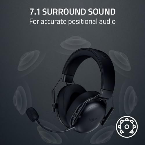Razer BlackShark V3 X HyperSpeed Wireless PC Gaming Headset, Black | 50mm Drivers, Cardioid Mic, 2.4 GHz, Bluetooth, USB, Works with Mac, PS5, Nintendo Switch, Smartphone, 70 Hr Battery - color: Black, style: PC