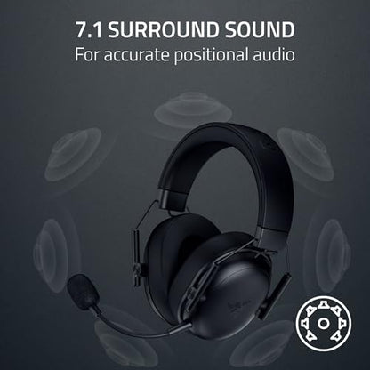 Razer BlackShark V3 X HyperSpeed Wireless PC Gaming Headset, Black | 50mm Drivers, Cardioid Mic, 2.4 GHz, Bluetooth, USB, Works with Mac, PS5, Nintendo Switch, Smartphone, 70 Hr Battery - color: Black, style: PC