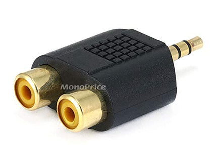 Monoprice 3.5mm Stereo Plug to 2 RCA Jack Splitter Adaptor - Gold Plated