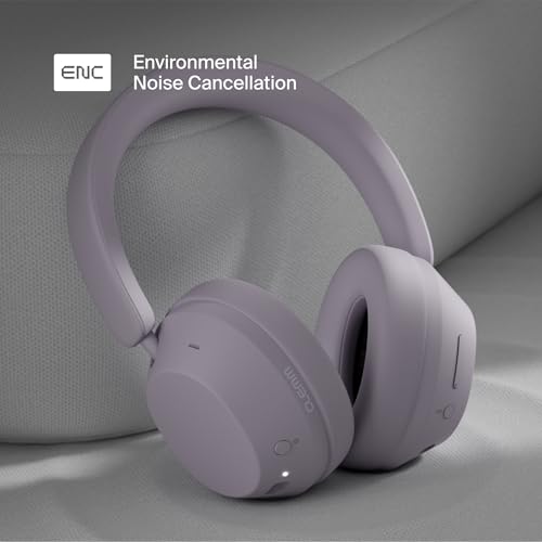 Clemm Preset Wireless Over-Ear Headphones, 95H Playtime, Bluetooth, 40mm Drivers, Built-in Mic, Memory Foam Earcups, Aux Cable Included, Foldable Design, Lavender - color: Lavender