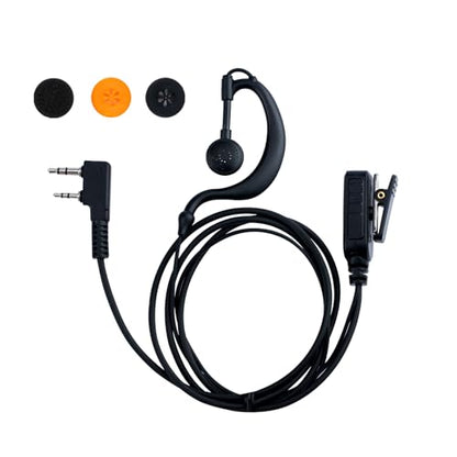 Walkie Talkie Earpiece with Mic, Secure Fit G-Shape Design for Retevis RT22/RT68/RT21/H-777/RT86, Compatible with Baofeng UV-5R/888S/Kenwood Two-Way Radios - 2-Pin Radio Earpiece (1 Pack) - style: 1Pack-Kenwood_G shape_01