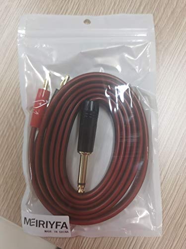 Mili Dianzi MEIRIYFA 6.35mm to Banana Plug Speaker Cable, 2m, Mono, OFC, Gold Plugs, Compatible with Speakers, Microphones, Amplifiers, Mixers, Receivers