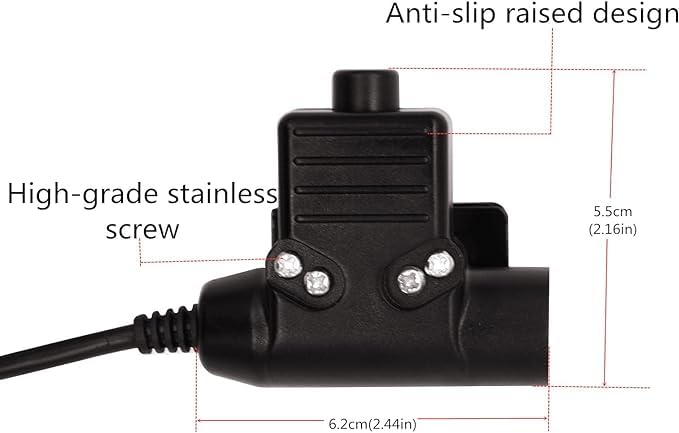 Military U94 PTT Adapter Push to Talk Button Connector 7.0 mm TP-120 Tactical Headset Compatible with Midland GXT, LXT, XT, X-Talker LXT340 LXT345 LXT420 L GXT1000 GXT1050 LXT500 XT14 T31VP