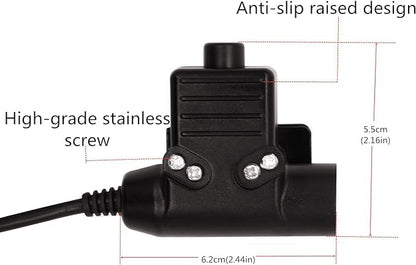 Military U94 PTT Adapter Push to Talk Button Connector 7.0 mm TP-120 Tactical Headset Compatible with Midland GXT, LXT, XT, X-Talker LXT340 LXT345 LXT420 L GXT1000 GXT1050 LXT500 XT14 T31VP