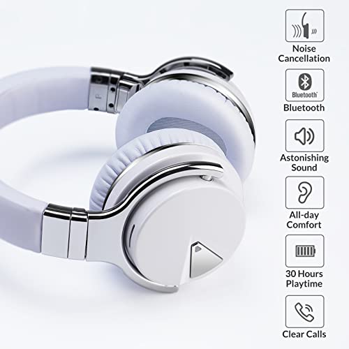 Million Sold 10 Years Classic E7 Active Noise Cancelling Headphones with Upgraded Noise Cancellation, Bluetooth Headphones Wireless with HD Sound Vivid Deep Bass, for Home Office Travel Gift Pcs - color: White, style: E7 Wireless Active Noise Cancelling H
