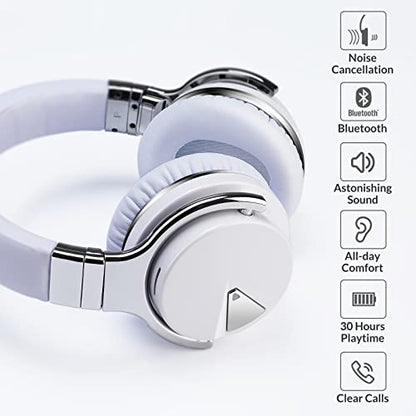 Million Sold 10 Years Classic E7 Active Noise Cancelling Headphones with Upgraded Noise Cancellation, Bluetooth Headphones Wireless with HD Sound Vivid Deep Bass, for Home Office Travel Gift Pcs - color: White, style: E7 Wireless Active Noise Cancelling H