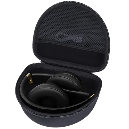 Case for Beats Solo 4/Studio Pro/Solo3/Studio3 On-Ear Headphones | Solo Pro Headphone Case, Hard Shell Shockproof, Mesh Bag Organizer, Lightweight Travel - color: Black Case