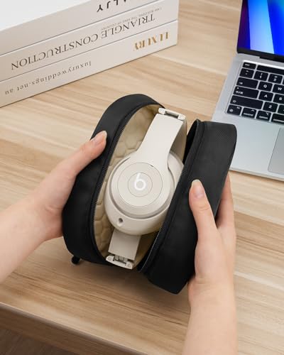 Soft Case for Beats Studio Pro/Sony WH-1000XM4/ Sony WH-XB910N/ Beats Studio3 Headphone, Soft Shell Travel Protective Carrying Cover Storage Bag, Black - color: Black