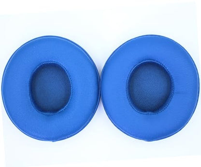 Headphone Replacement Ear Pad Cover Compatible with Beats by Dre Solo3 Solo2 Wired Wireless Headphones Protein Leather Memory Foam Headphone Cushion Ear Muffs-Blue - color: blue
