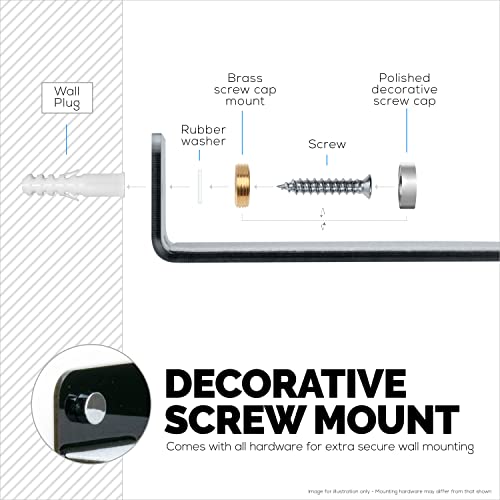 BRAINWAVZ 2-Pack 4” Small Floating Shelf Bluetooth Speaker Stand, Adhesive & Screw Wall Mount, Anti Slip, for Cameras, Baby Monitors, Webcam, Router & More, Universal Holder (SHELF11 Black) - color: Black