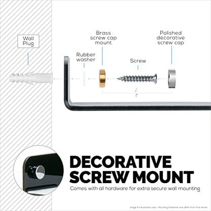 BRAINWAVZ 2-Pack 4” Small Floating Shelf Bluetooth Speaker Stand, Adhesive & Screw Wall Mount, Anti Slip, for Cameras, Baby Monitors, Webcam, Router & More, Universal Holder (SHELF11 Black) - color: Black