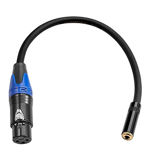 Female XLR to 1/8 Stereo Cable,Balanced XLR to 3.5mm(1/8 inch) TRS Mini Jack Audio Converter Adapter Cable - 1feet/30cm - size: 1 Feet