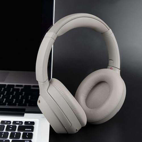 SOULWIT Ear Pads Cushions + Headband, Replacement Kit for Sony WH-1000XM4 (WH1000XM4) Over-Ear Headphones, Replacement Headstrap Pad & Earpads Repair Part - Silver - color: Silver