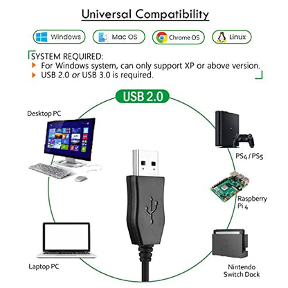 8.2Ft Long Cord USB Earbuds with Mic for Computer, Noise-Isolating | In-Ear Headphones with Microphone, Compatible with Laptop, Desktop PC & Chromebook, Secure Fit and Lightweight, CGS-W7