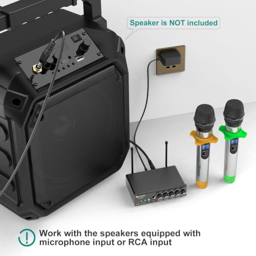 FIFINE K036 UHF Dual Channel Wireless Handheld Microphone System | Easy-to-use Wireless Microphone System for Karaoke Meeting
