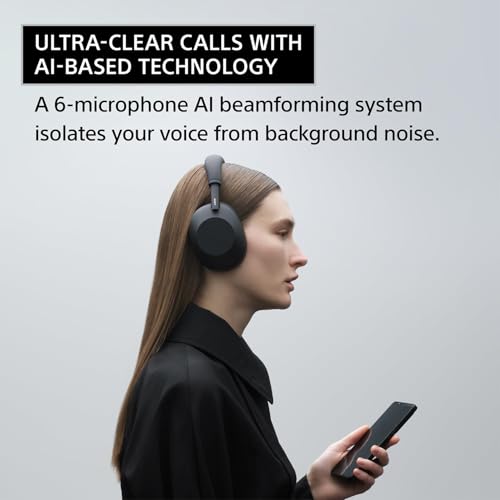Sony WH-1000XM6/B Best Wireless Noise Canceling Headphones, Black Bundle with Deco Essentials Exclusive CPS 26 Month Protection Pack | Official USA Partner Model - color: Sable