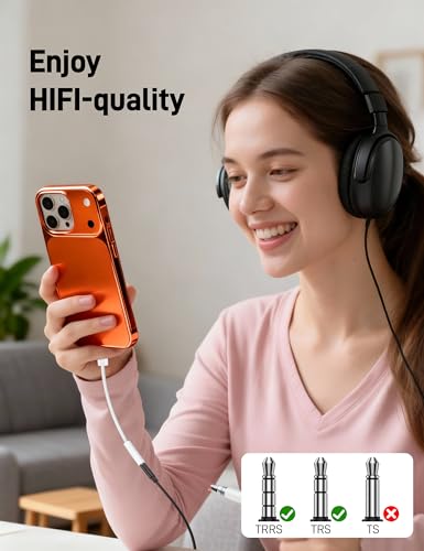 USB C to 3.5mm Audio Headphone Adapter, Type C to Headphone Jack Adapter Compatible with iPhone 17 Pro Max/16/15,Samsung Galaxy S25 Ultra/S24/S23,Pixel,iPad Pro - size: 1 Pack
