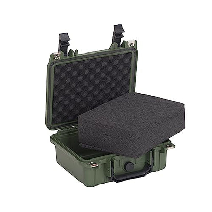 MEIJIA Portable All Weather IP67 Waterproof Protective Case,Hard Camera Case,Dry Case with Customizable Foam,Fit Use Of Drones,Camera,Equipments,10.62 x9.68x4.87inches - color: Green