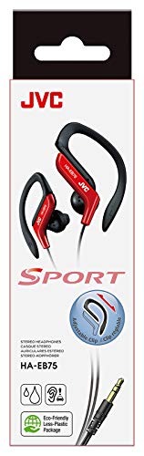 JVC HAEB75R Sports Clip Headphone, Red, Small - color: Red, size: One Size (Pack of 1)