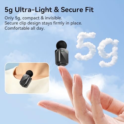 Mic Mini Wireless Microphone for iPhone/Android, 2TX+2RX, 3 Al Voice Modes, 30H Battery for Vlogging & Streaming, 48kHz/24bit, Includes USB-C & Lightning Receivers for TikTok, YouTube - style: Mic mini max