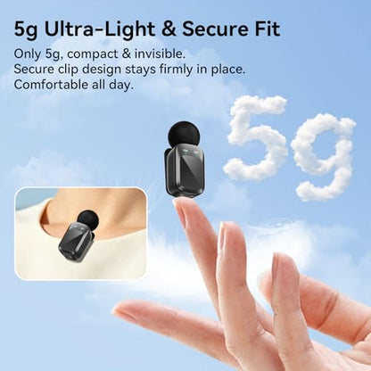 Mic Mini Wireless Microphone for iPhone/Android, 2TX+2RX, 3 Al Voice Modes, 30H Battery for Vlogging & Streaming, 48kHz/24bit, Includes USB-C & Lightning Receivers for TikTok, YouTube - style: Mic mini max