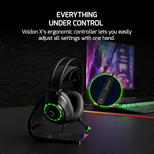 GAMEPOWER Voldon X 3.5mm Jack Gaming Headset - Wired Headphones with 50MM Drivers, Comfort Design, Noise Cancelling Mic, PS4, PS5, for Xbox, Black - color: VOLDONX