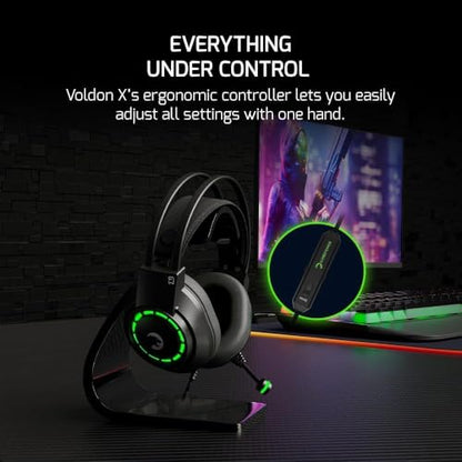 GAMEPOWER Voldon X 3.5mm Jack Gaming Headset - Wired Headphones with 50MM Drivers, Comfort Design, Noise Cancelling Mic, PS4, PS5, for Xbox, Black - color: VOLDONX