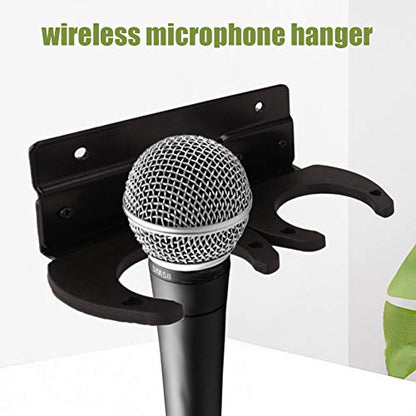 Microphone Stand, Microphone Wall Mount Stand Mic Clip Holder, Hold Up to 2 Micphones