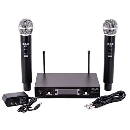 CAD Audio WX200 UHF Dual Handheld Microphone System | 2 Channels. 164 Feet Range, Metal Receiver, XLR and 14? Outputs, 10 Hr Battery - style: WX200