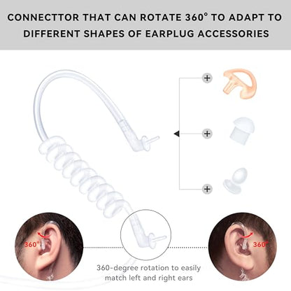 Walkie Talkie Earpiece with Mic Nylon Braided Design,2 Way Radio Earphones with Cord for Kenwood,Headphones for Police Radios - size: 1_PACK