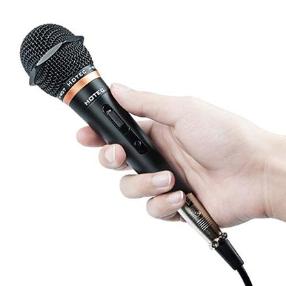 HOTEC Premium Vocal Dynamic Handheld Microphone with 19ft Detachable XLR Cable and ON/Off Switch (Metal Black) (H-W07) - size: H-W07