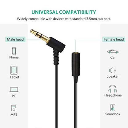 Headphones Extension Cable Cord Line 3.5mm Audio Splitter Wire,3.5mm Male to Female Replacement Stereo Audio Cable Aux Extension Cords Compatible with Bose QuietComfort QC45 QC35II QC35 QC25 QC15- 4FT - size: 1.2m