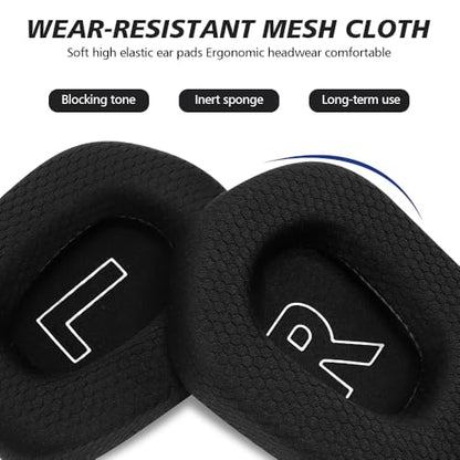 Replacement Earpads for Logitech G733 G535 G335 Lightspeed Wireless Gaming Headset, Ear Pads Cushions with Comfort Noise Isolation Foam (Black) - color: Black