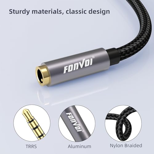 TRRS Headphone,4 Pole 3.5mm Stereo Jack Male to Female Aux Extension Cable,Audio Extension Cable for Headphones/Microphones/Tablets/Computers/PS4 and More (15FT)