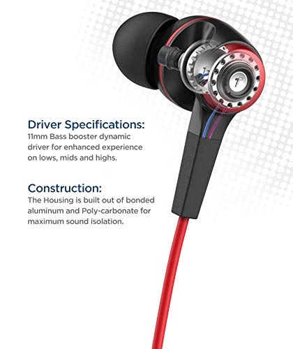 Thore iPhone Earphones (Apple MFi Certified) V120 in Ear Wired Lightning Earbuds (Sweat/Water Resistant) Headphones with Mic/Volume Remote for iPhone 12/13/14 Pro Max - Red - color: Red