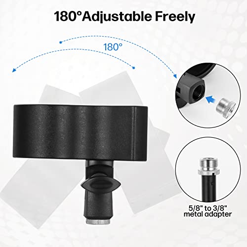 Large Microphone Clip for Mics with Outer Diameter 1.26" to 2.3" | Adjustable Mic Holder, Premium ABS, Inside sponge to protect microphones, With 5/8" Male to 3/8" Female Screw Adapter - color: black, size: 1 Pack