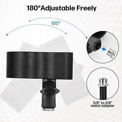 Large Microphone Clips for Mics with Outer Diameter 1.26" to 2.3" | Adjustable Mic Holder, Premium ABS, Inside sponge to protect microphones, With 5/8" Male to 3/8" Female Screw Adapter - color: black, size: 2 Pack