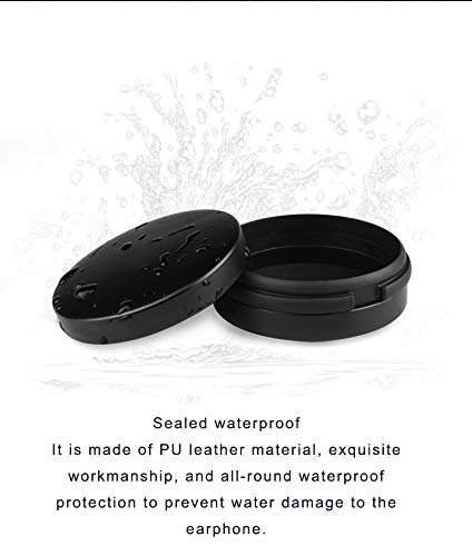 Earbuds IEMs Case,Mini Portable Earphone Case, Waterproof Aluminum Alloy Housing Headphone Case for Travel, Protective, Dust Proof, Water Resistant, Lightweight Universal Carrying , Black