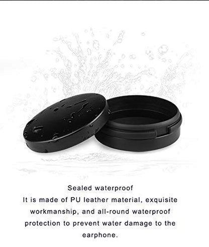 Earbuds IEMs Case,Mini Portable Earphone Case, Waterproof Aluminum Alloy Housing Headphone Case for Travel, Protective, Dust Proof, Water Resistant, Lightweight Universal Carrying , Black