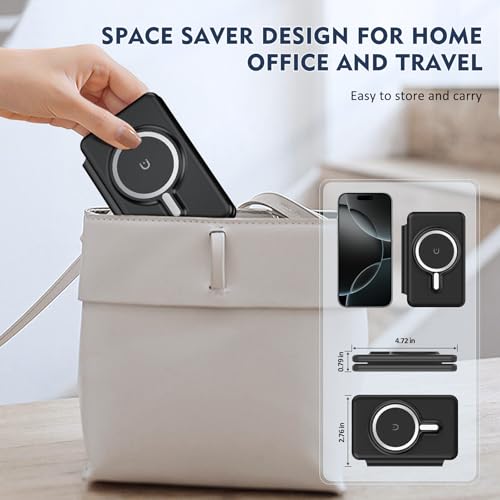 Wireless Charger iPhone - 3 in 1 Charging Station for Apple Devices for iPhone 17 16 15 14 13 12 Pro Max Plus - Foldable Magnetic Charging Pad for Apple Watch Series & Airpods Series - color: Black