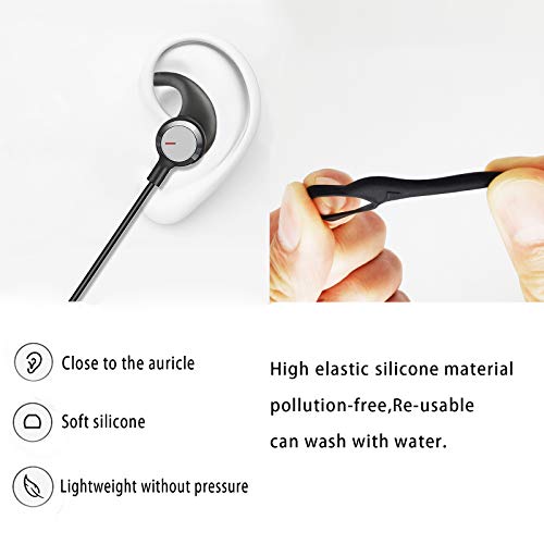 Silicone Replacement Earbuds Tips & Sports Earhook Earbuds Accessories | 3 Pairs L/M/S, Ear Fins & Stabilizers, Anti-Slip, Secure Fit, Noise Isolating, Universal for In-Ear Earphones