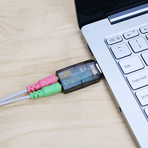 USB to 3.5mm Adapter USB 2.0 to Aux Mic Headphone External 3D Sound Card HFR8103 Chip for PC