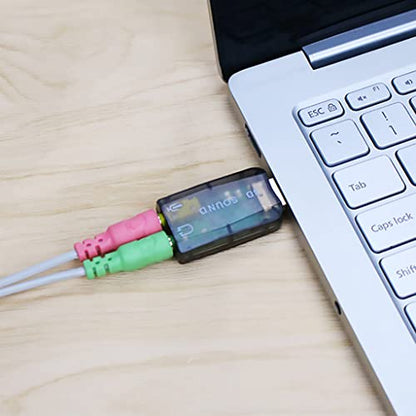 USB to 3.5mm Adapter USB 2.0 to Aux Mic Headphone External 3D Sound Card HFR8103 Chip for PC