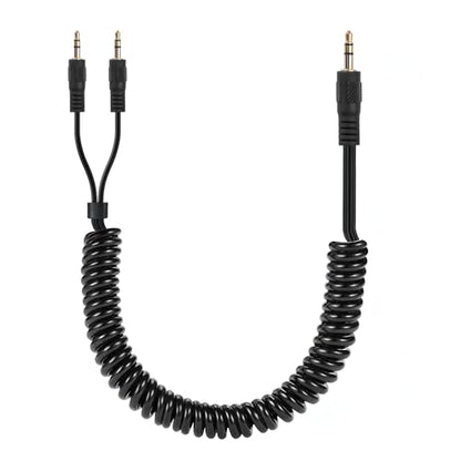 CERRXIAN 3.5mm Male to 2 Male Spring Y Splitter Cable,Dual 3.5mm Coiled Cord,1/8" TRS 1 to 2 Audio Splitter Coiled Cable for Home,Phone,Headset,Speakers Etc