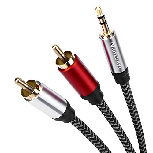 3.5mm to 2RCA Audio Cable, 100ft, Top Series, Nylon-Braided, for Stereo Receiver Speaker, Smartphone, Tablet, HDTV, MP3 Player & More, DY66 - size: 100ft/30M